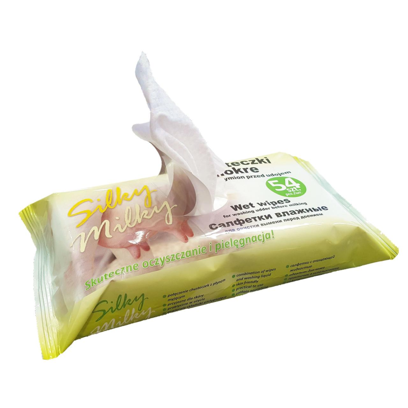 Вологі серветки Silky Milky для очищення і гігієни вимінні, 54 шт./пакет