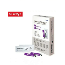 Тест-смужки для визначення рівня кетонів в крові Keto Sens, 50 шт