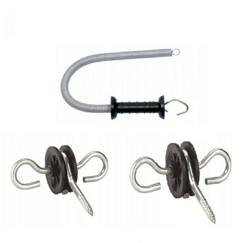 Комплект воріт із тонкою пружиною й обертовими ізоляторами для електропастуха