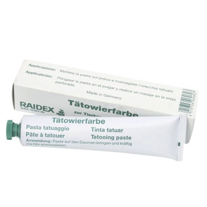 Туш у вигляді пасти для татуювання тварин зеленого кольору