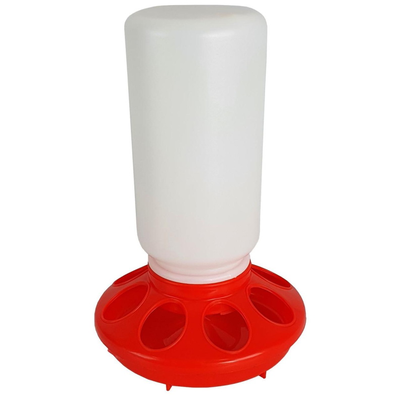 Годівниця бункерна для молодняка домашньої птиці біло-червона, 1 кг