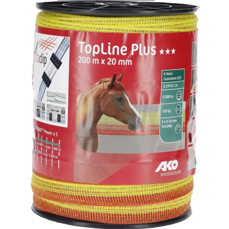 Стрічка для електропастуха TopLine Plus 20 мм, 200 м Німеччина