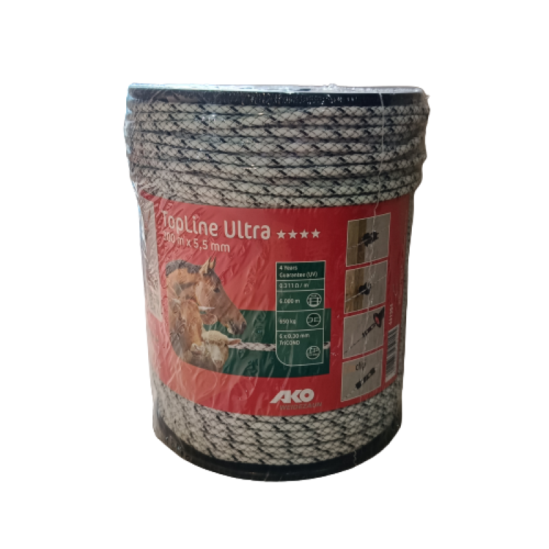 Шнур Top Line Ultra 5.5 мм для електропасти, провідники 6х0, 30 мм, моток 300 м, Ako Німеччина