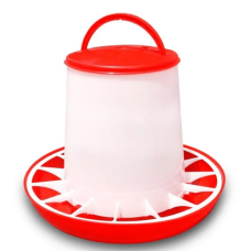 Годівниця бункерна для свійської птиці біло-червона, 6 л