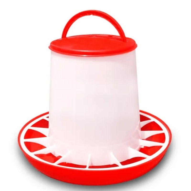 Годівниця бункерна для свійської птиці біло-червона, 6 л Годівниця бункерна для свійської птиці біло-червона, 6 л