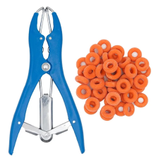 Комплект для безкрової кастрації гумовими кільцями (пластикові щипці + кільця 50 шт.)