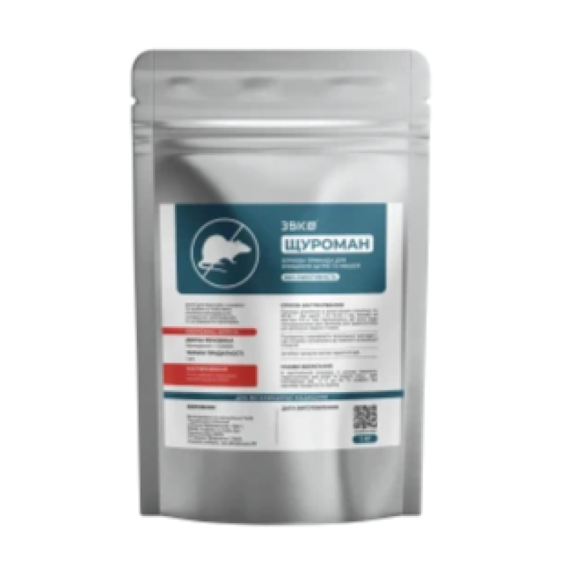 Щуроман — зернова приманка з відравою для щурів і мишей, 1000 г/уп Щуроман — зернова приманка з відравою для щурів і мишей, 1000 г/уп