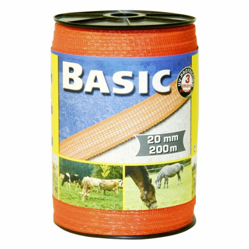 Стрічка (тасьма) Basic 20 мм (6 жил по 0,16 мм) для електропастуха, Німеччина