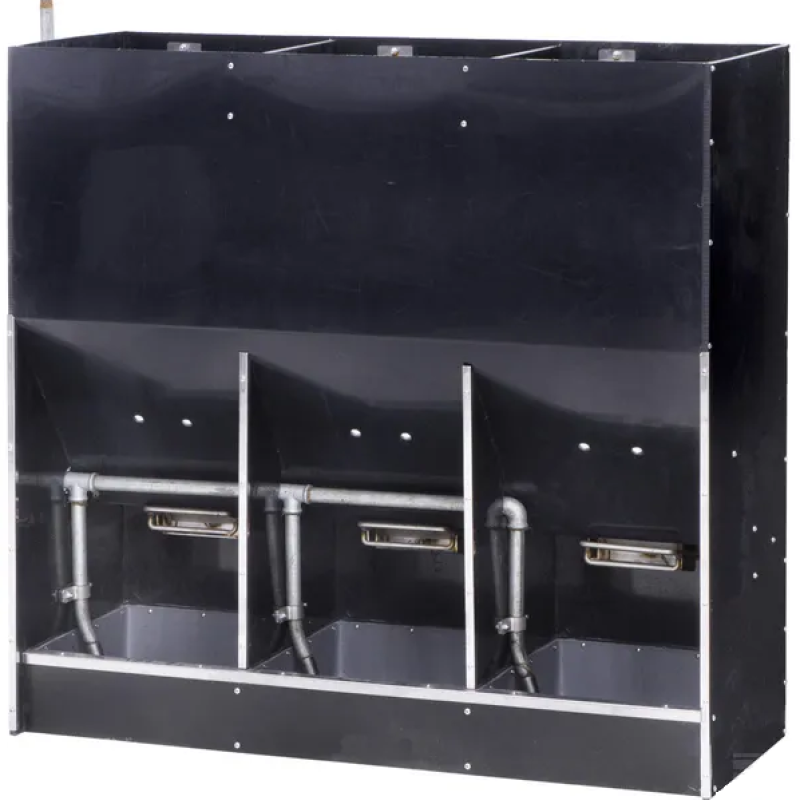 Годівниця бункерна тримісна одностороня для відгодівлі свиней